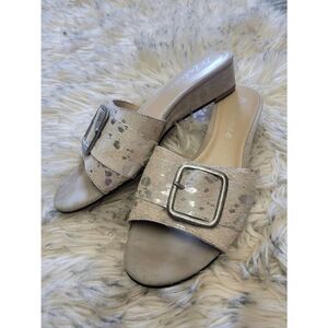 Matisse Cow Print Faux Fur Wedge Sandals, Women's 9
